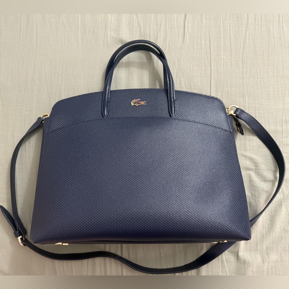 Lacoste Navy Blue Women's Leather Bag